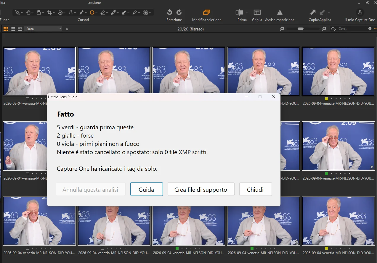Hit the Lens: visione artificiale per la selezione delle foto