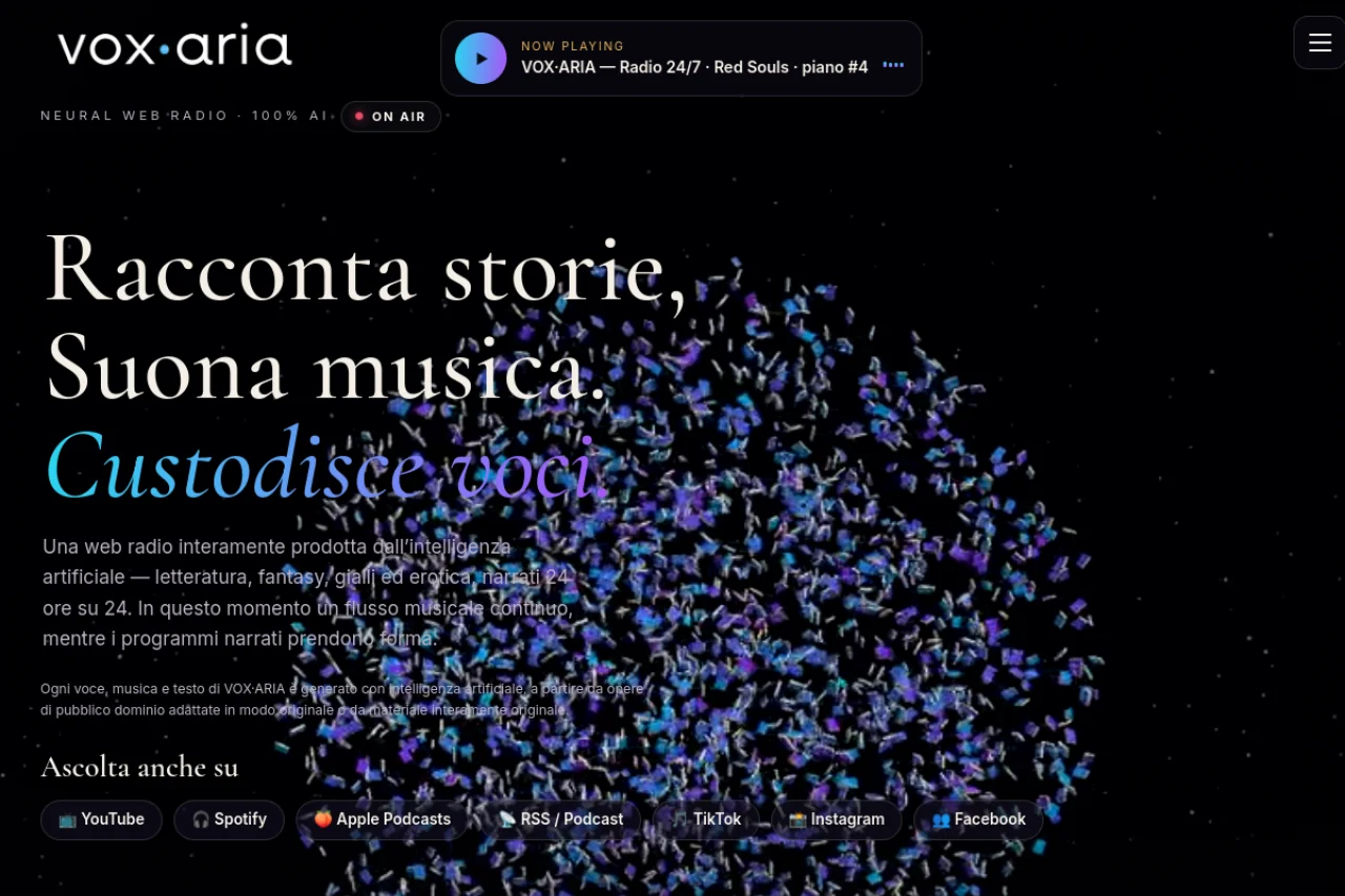 VOX·ARIA: una web radio costruita e programmata con l'IA